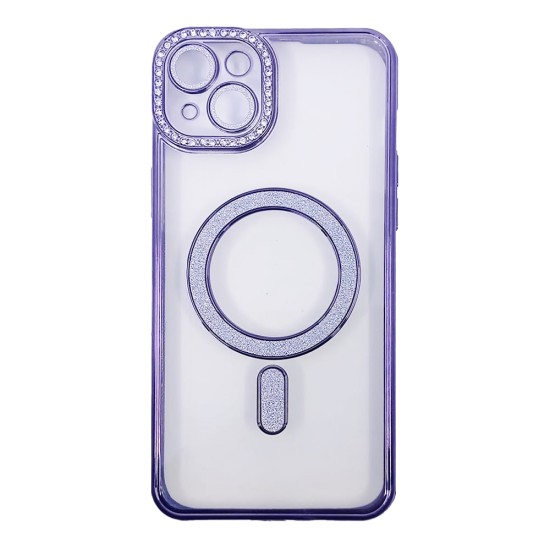 Magnetic Case with Camera Lens for Apple iPhone 15 Purple